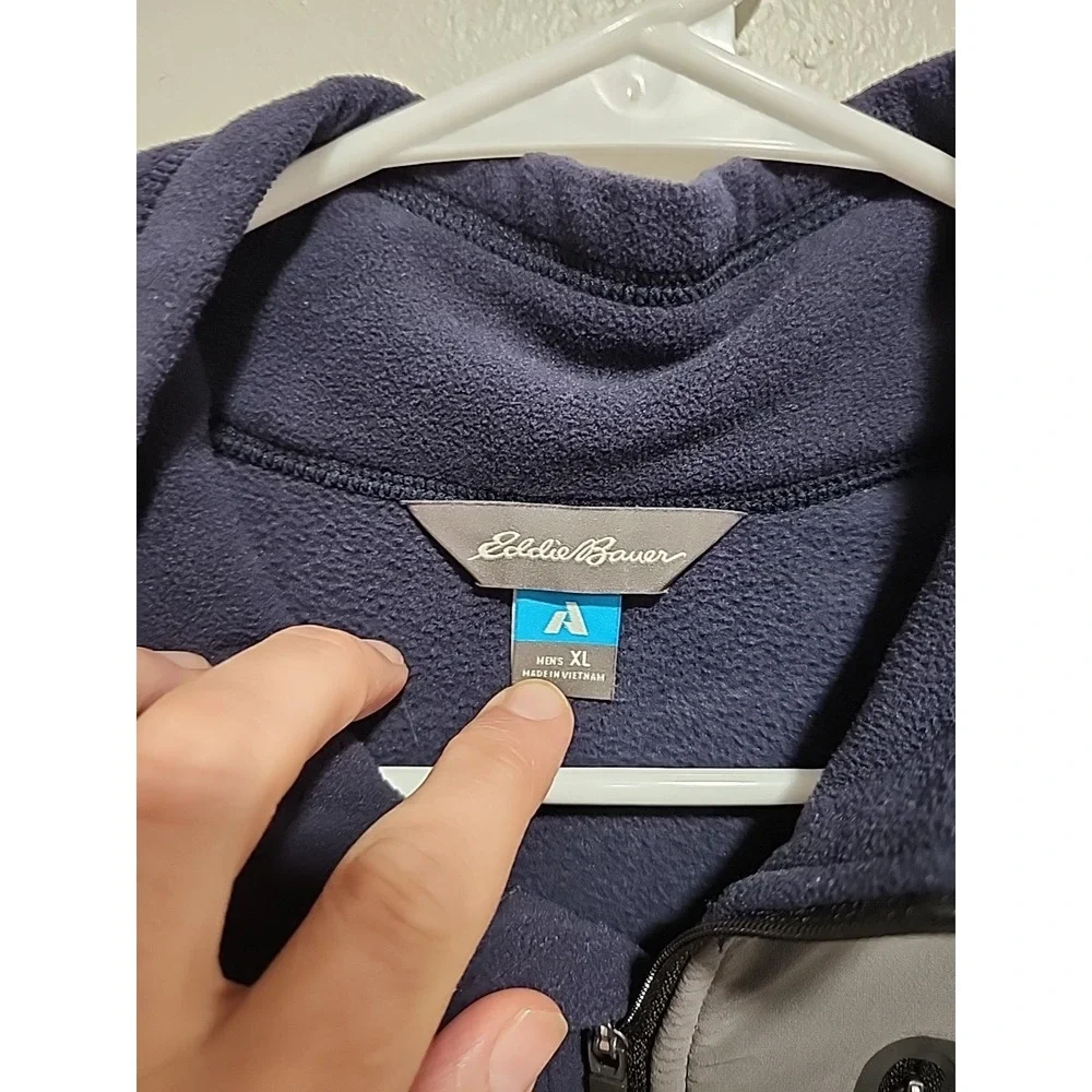 Eddie Bauer‎ Men's Cloud Layer Pro 1/4-Zip Pullover Hunter Blue/Charcoal Grey XL